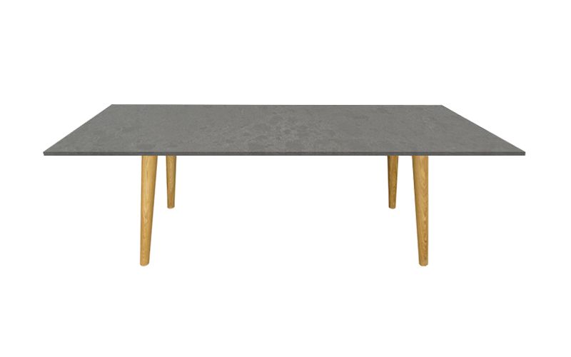 Tisch mit grauer Quarzkomposit Tischplatte