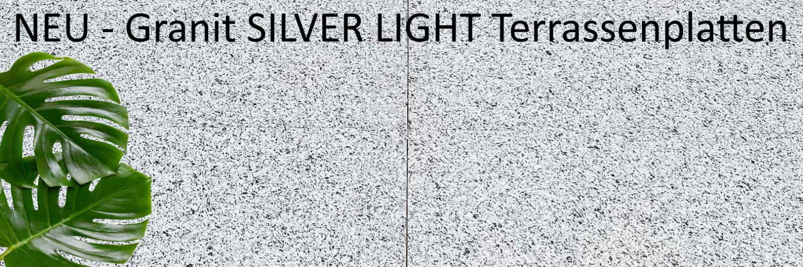 weiße bis hellgraue Granit Terrassenplatten